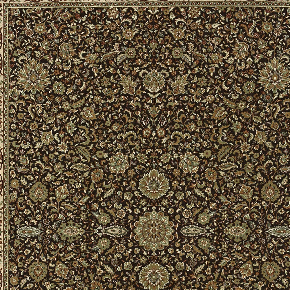 2' X 3' Brown And Ivory Oriental Area Rug - Home & Garden