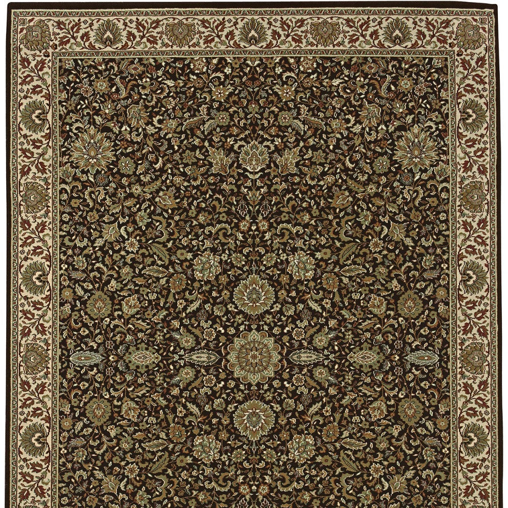 2' X 3' Brown And Ivory Oriental Area Rug - Home & Garden