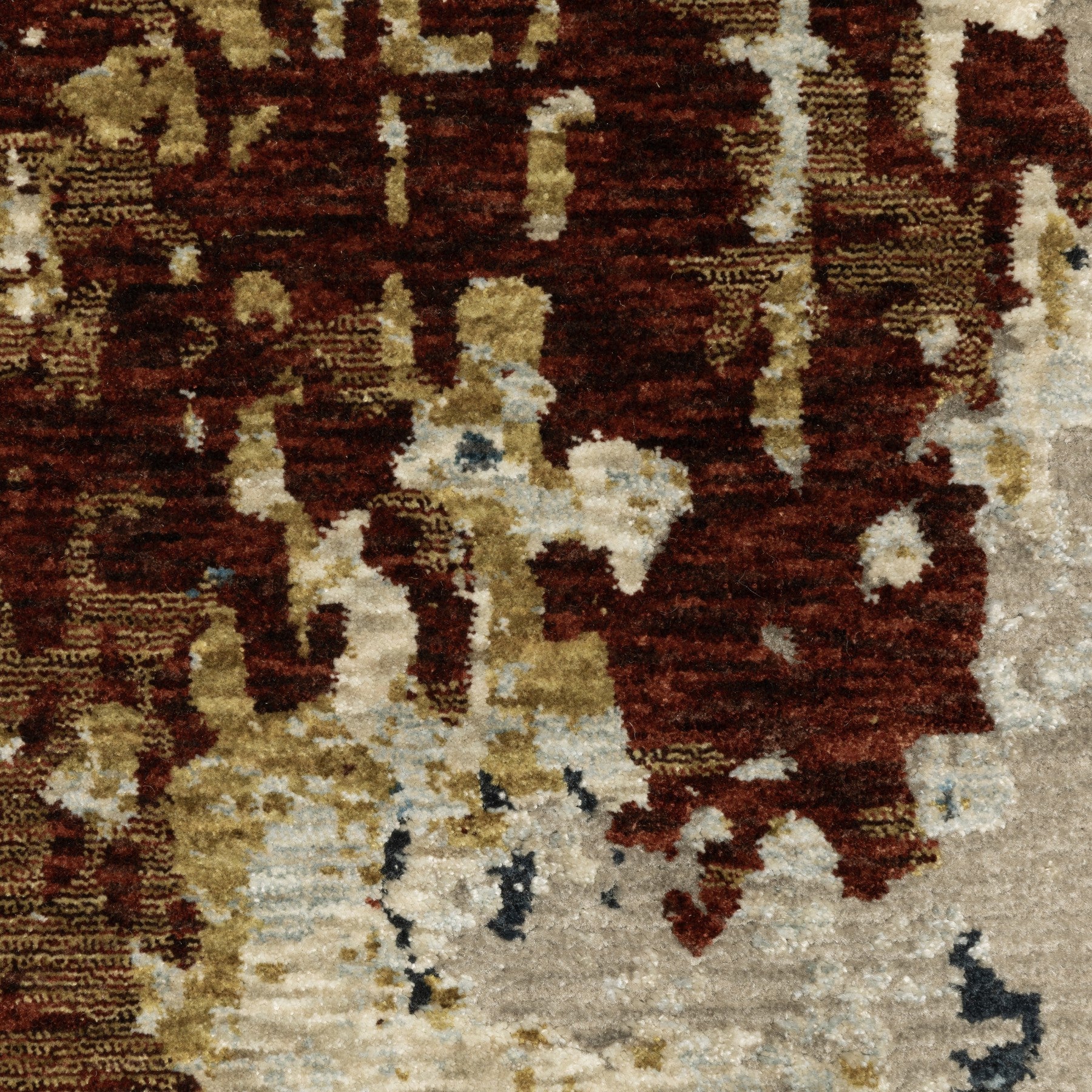 5' X 8' Beige Rust And Light Blue Abstract Distressed Area Rug With Fringe - Home & Garden