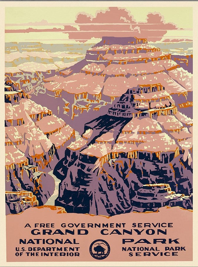 11" X 14" Grand Canyon C1938 Vintage Travel Poster Wall Art - Home Decor