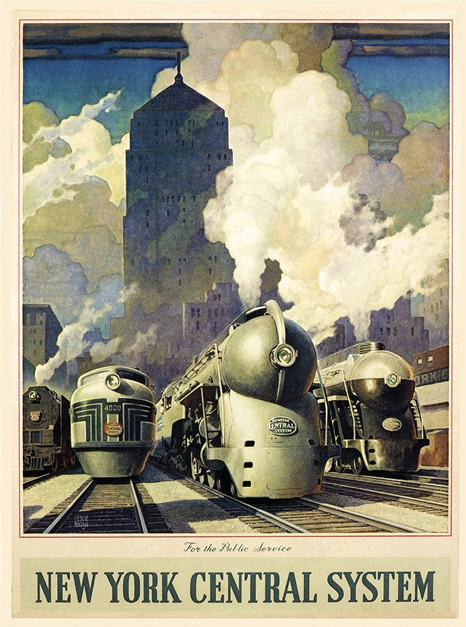 New York Railroad Vintage Travel Unframed Print Wall Art - Home Decor