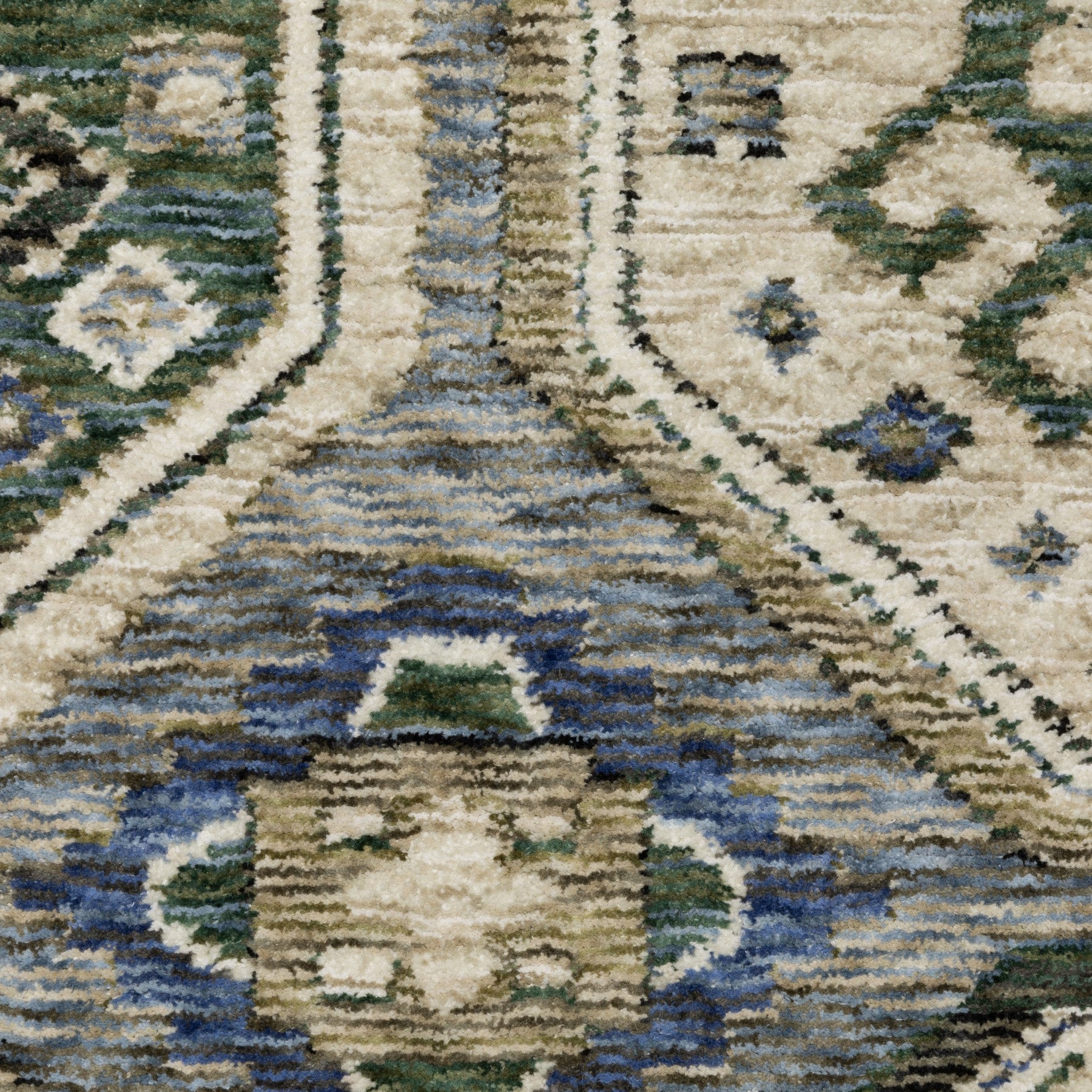 4' X 6' Ivory And Blue Medallion Area Rug With Fringe - Home & Garden
