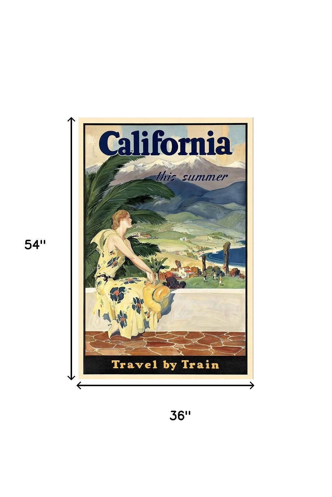 Vintage 1934 California Travel Unframed Print Wall Art - Home Decor