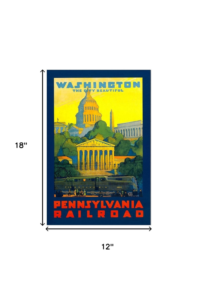 Washington Dc Vintage Travel Unframed Print Wall Art - Home Decor