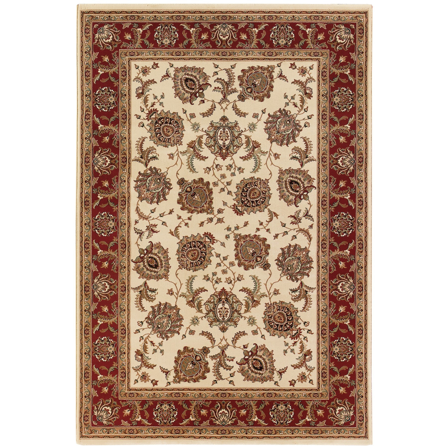 2' X 3' Ivory And Red Oriental Area Rug - Home & Garden