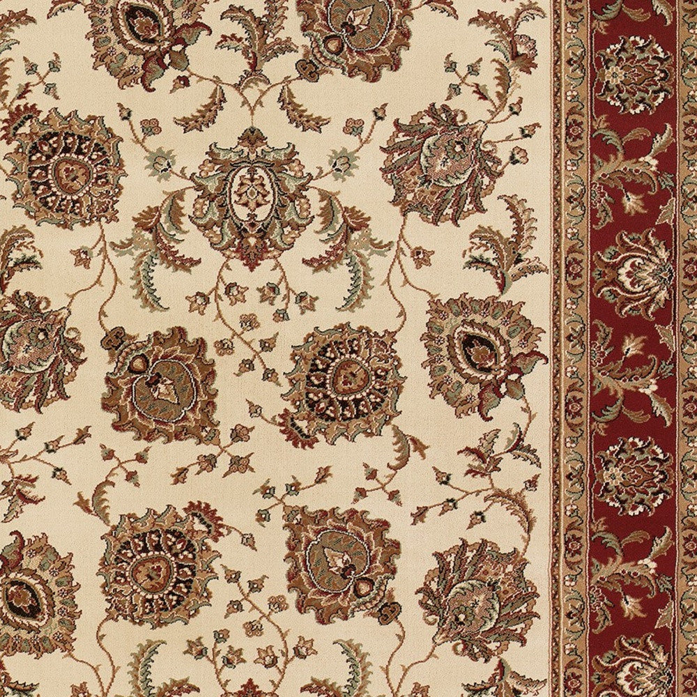 2' X 3' Ivory And Red Oriental Area Rug - Home & Garden