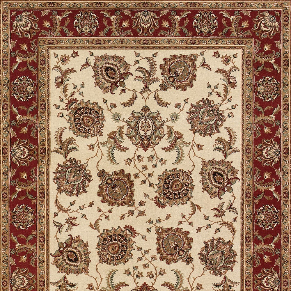 2' X 3' Ivory And Red Oriental Area Rug - Home & Garden