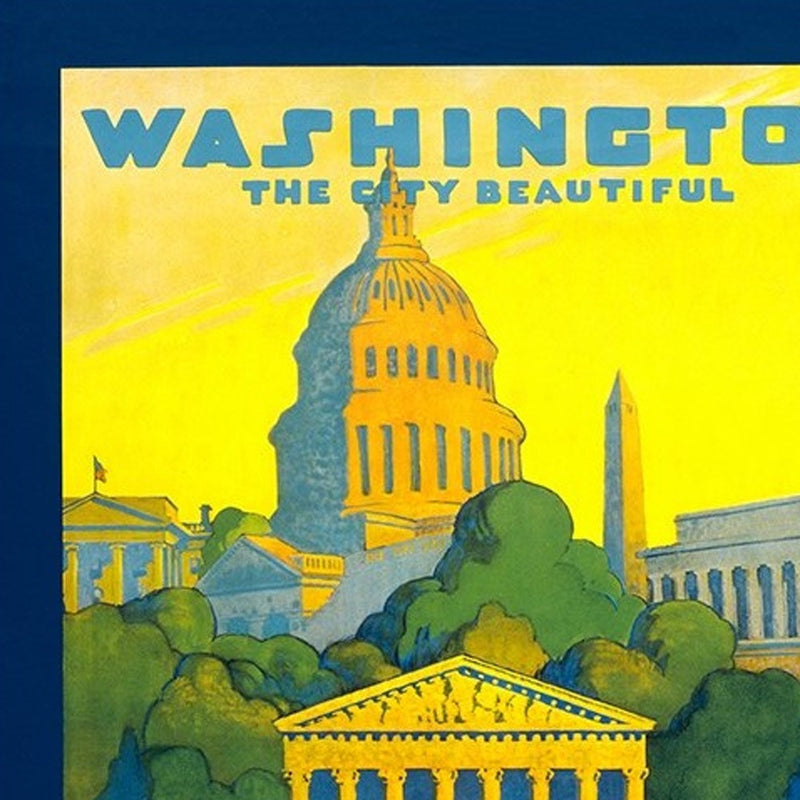 Washington Dc Vintage Travel Unframed Print Wall Art - Home Decor
