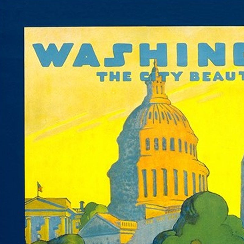 Washington Dc Vintage Travel Unframed Print Wall Art - Home Decor