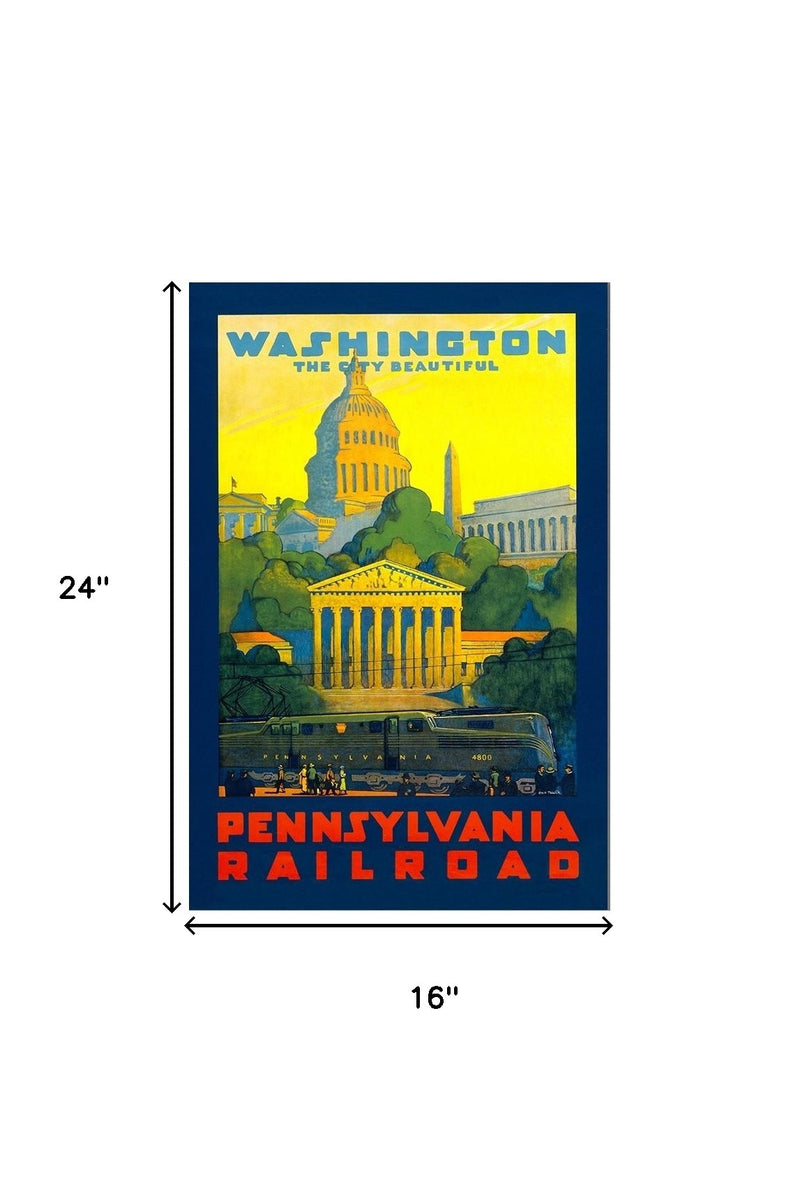 Washington Dc Vintage Travel Unframed Print Wall Art - Home Decor
