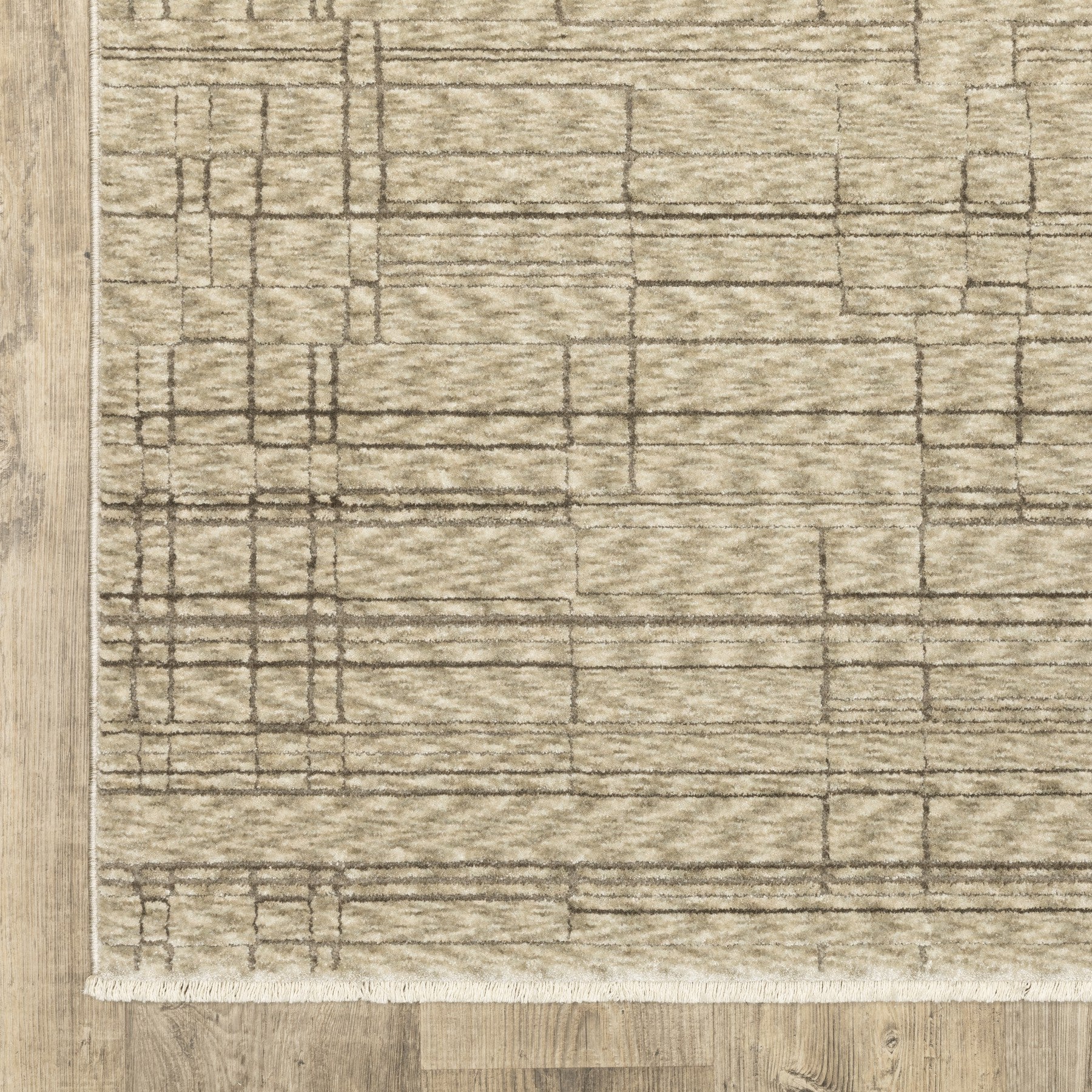 5' X 8' Beige And Brown Geometric Area Rug With Fringe - Home & Garden