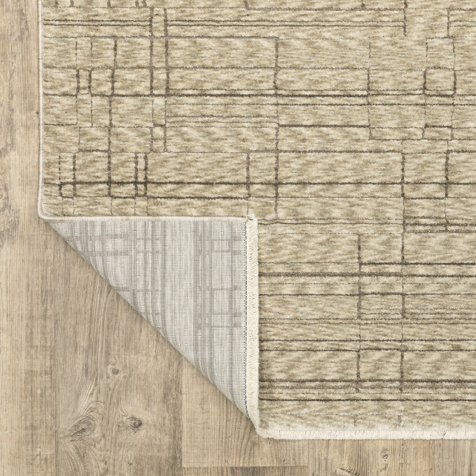 5' X 8' Beige And Brown Geometric Area Rug With Fringe - Home & Garden
