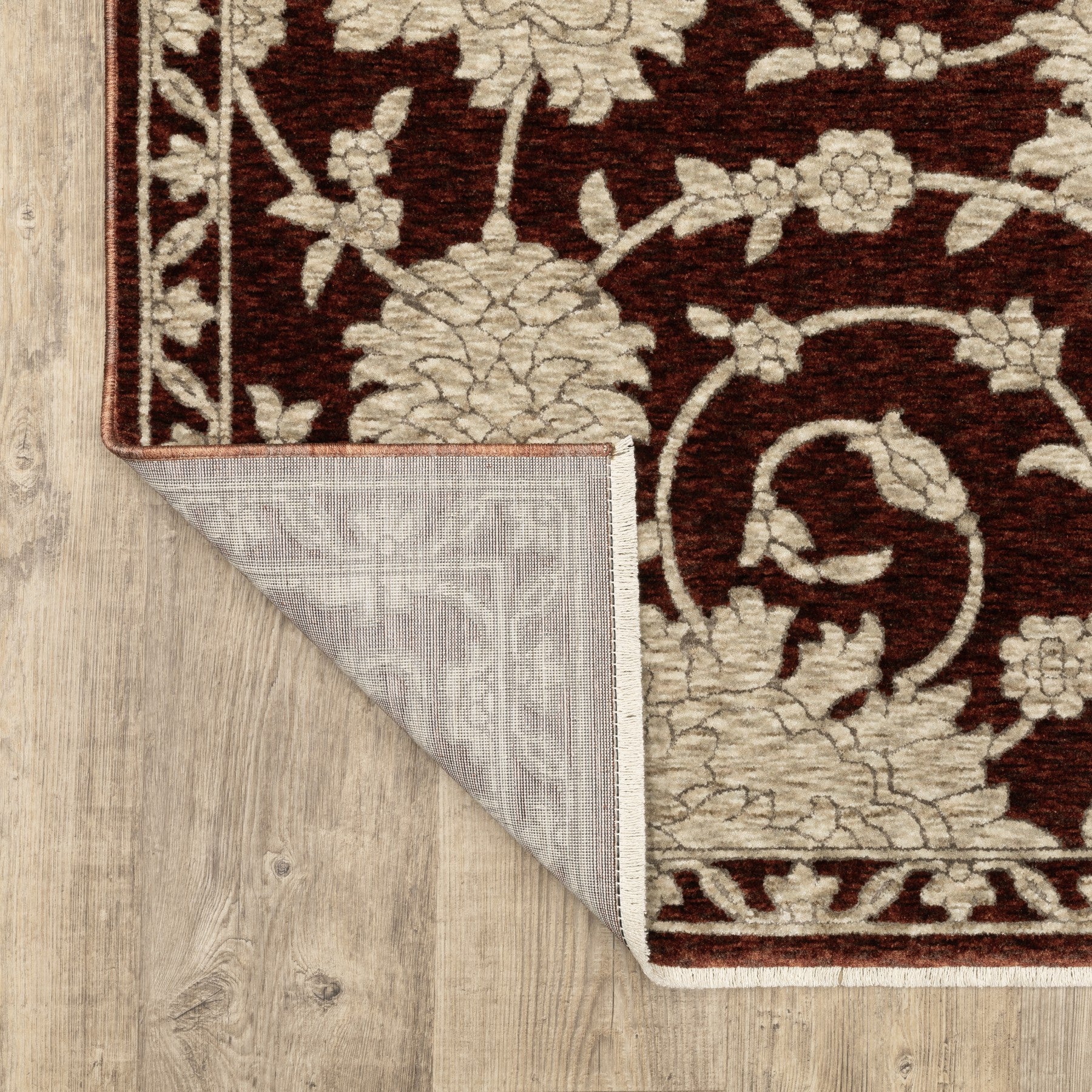 10' X 13' Beige Floral Area Rug With Fringe - Home & Garden