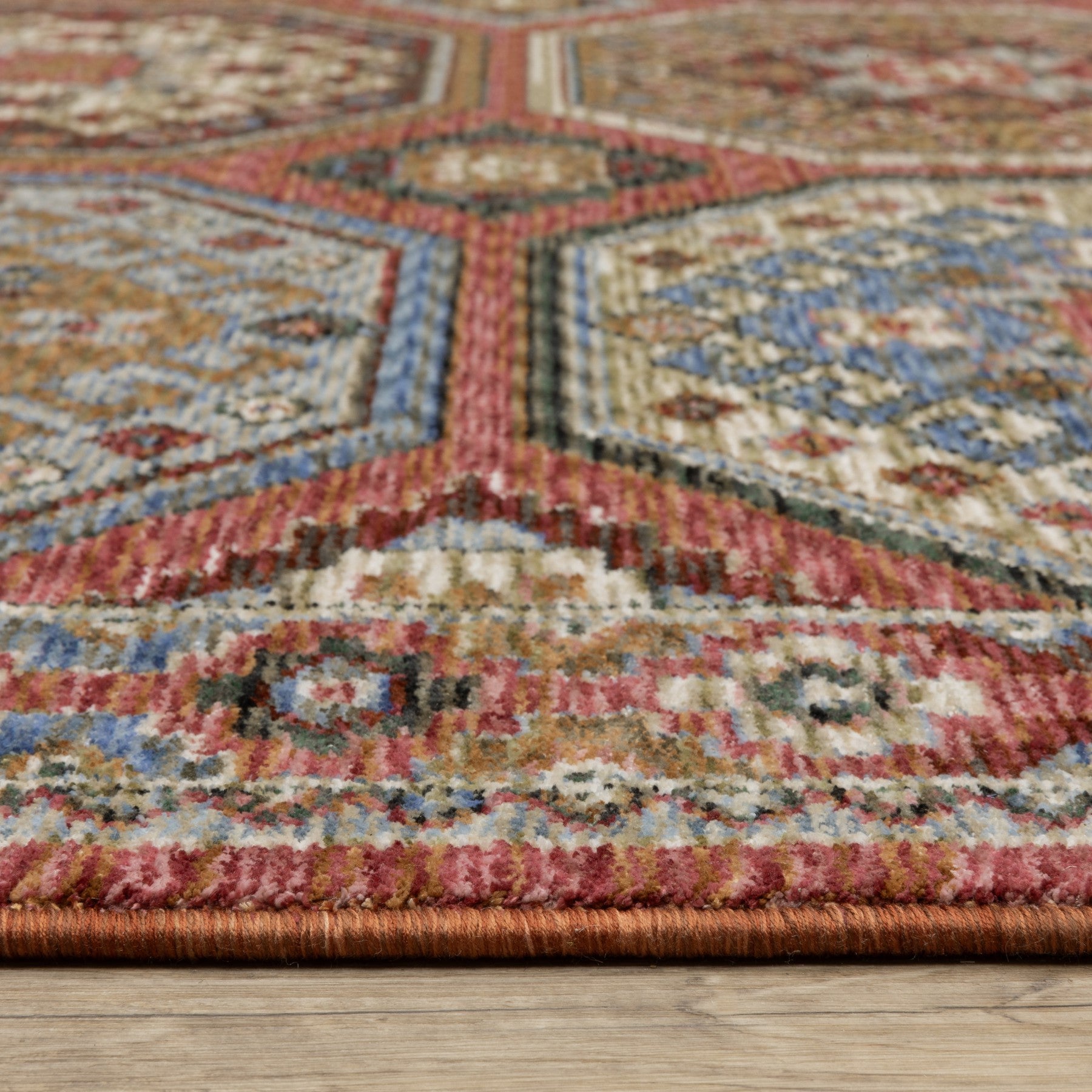 5' X 8' Pink And Red Medallion Area Rug With Fringe - Home & Garden