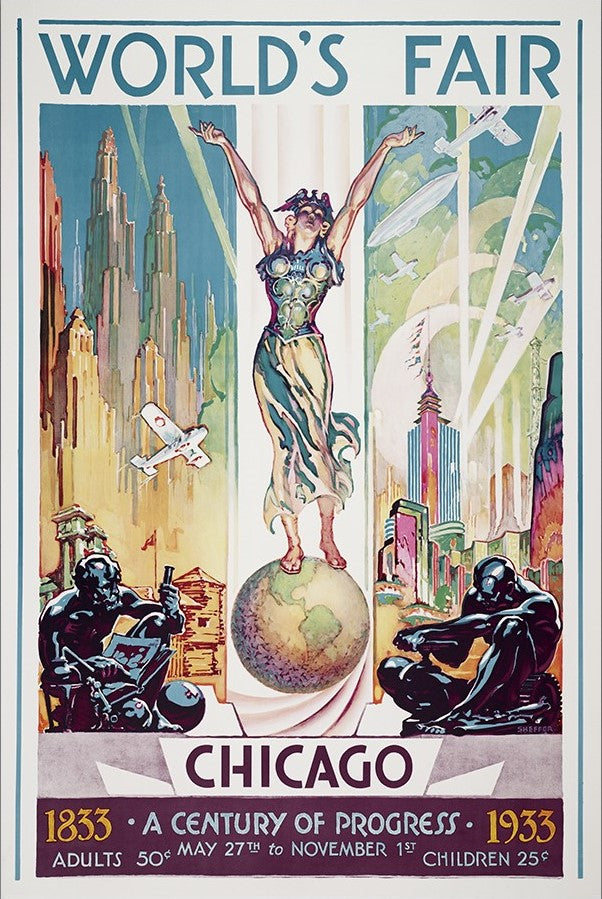 12" x 18" Vintage 1933 Chicago Worlds Fair Wall Art - Home Decor