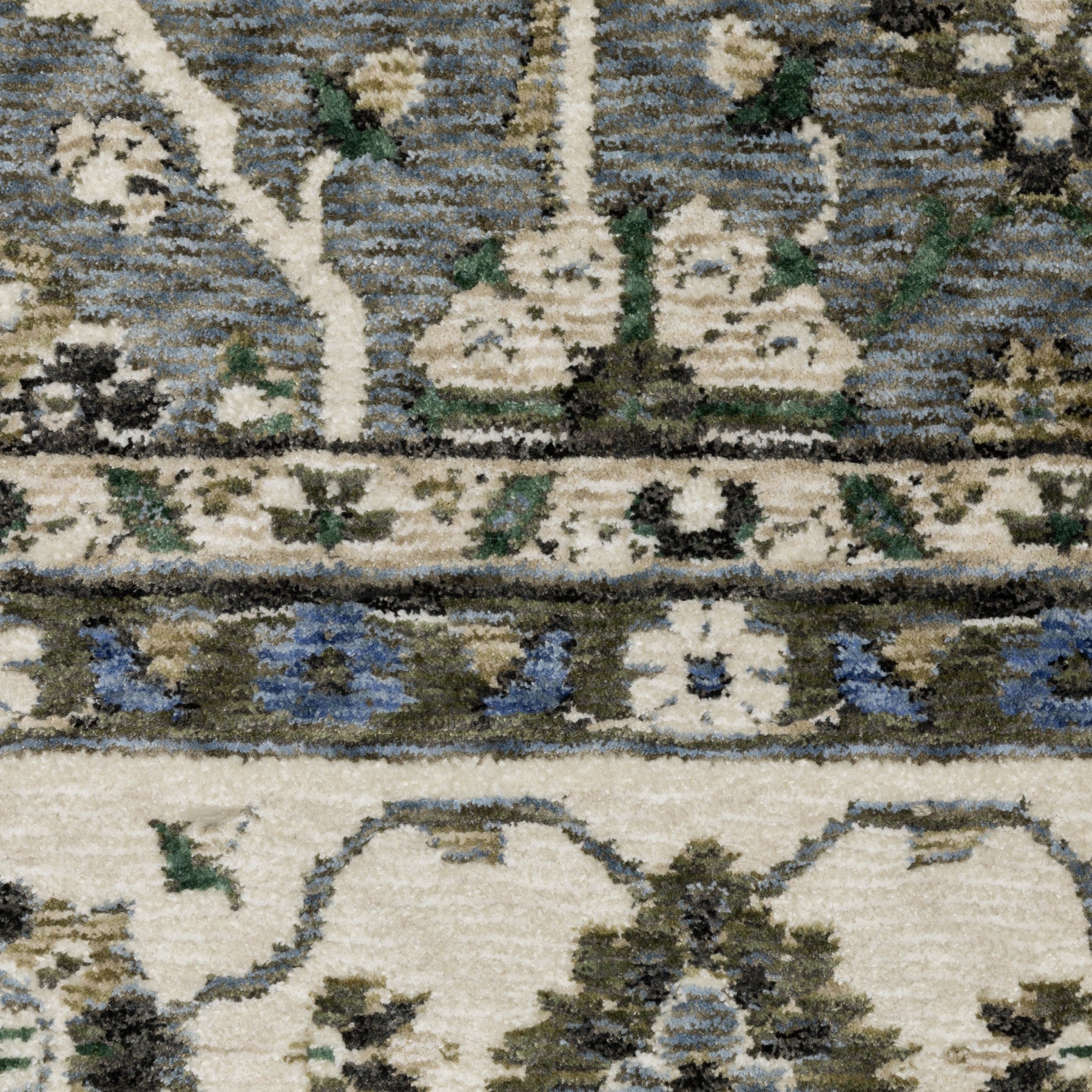4' X 6' Blue And Gray Oriental Area Rug With Fringe - Home & Garden