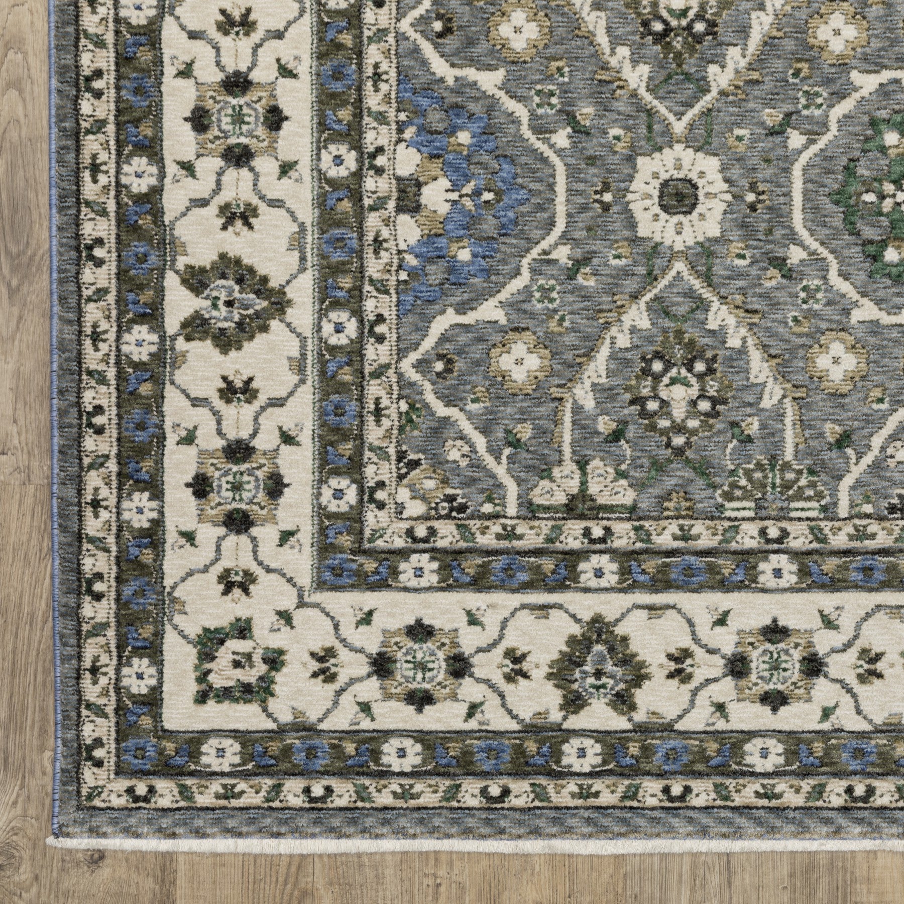 4' X 6' Blue And Gray Oriental Area Rug With Fringe - Home & Garden