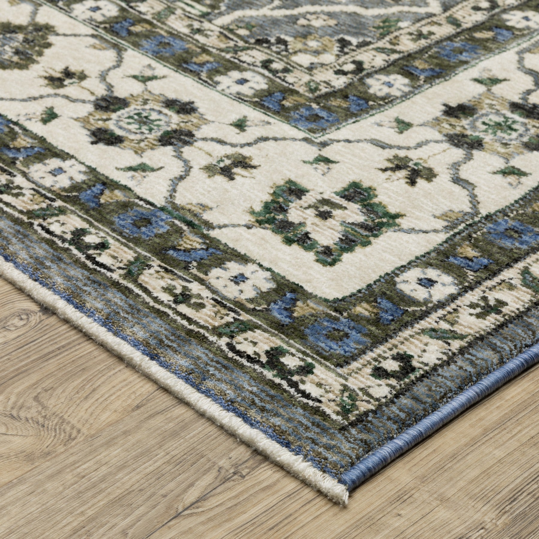 4' X 6' Blue And Gray Oriental Area Rug With Fringe - Home & Garden