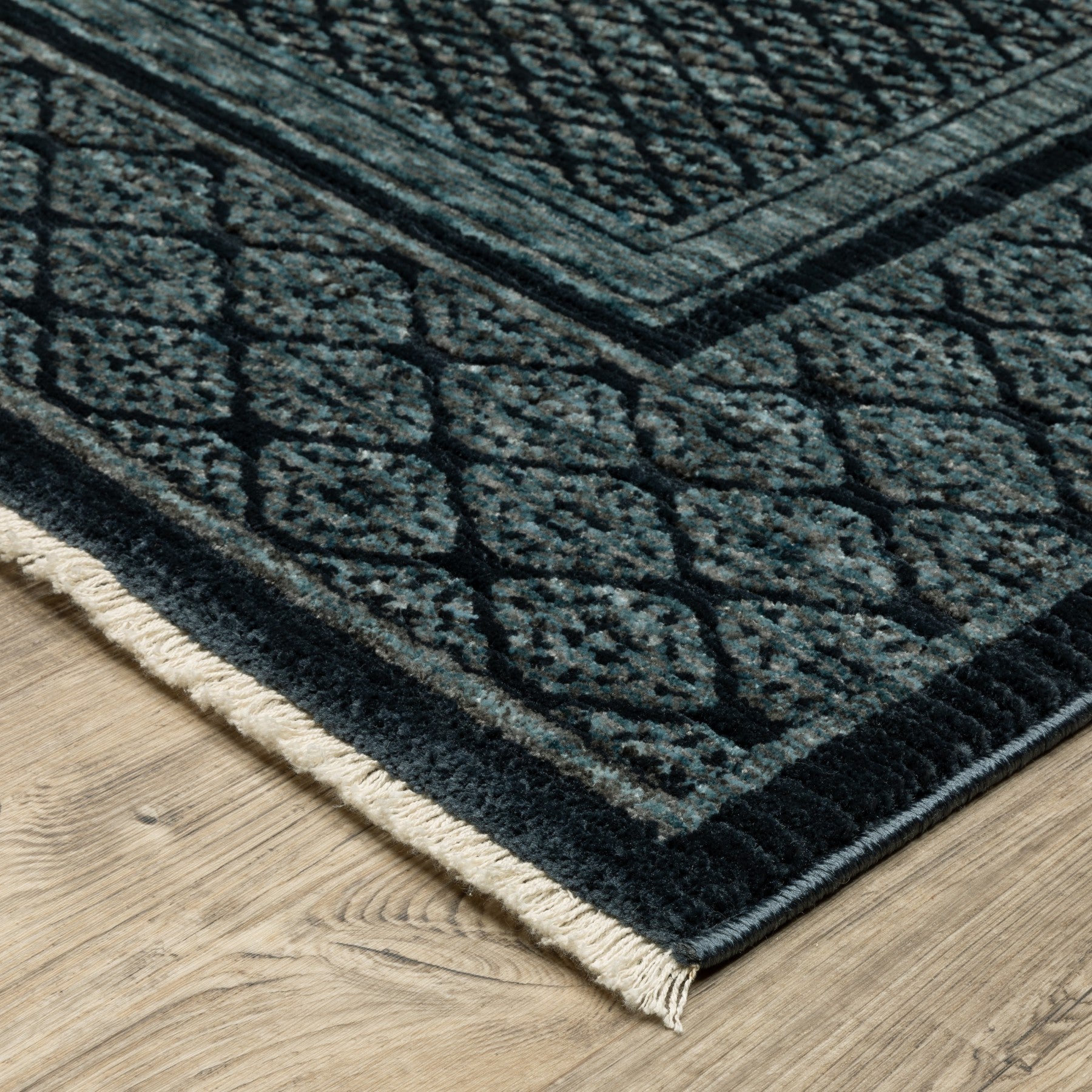 5' X 8' Blue And Teal Medallion Area Rug With Fringe - Home & Garden
