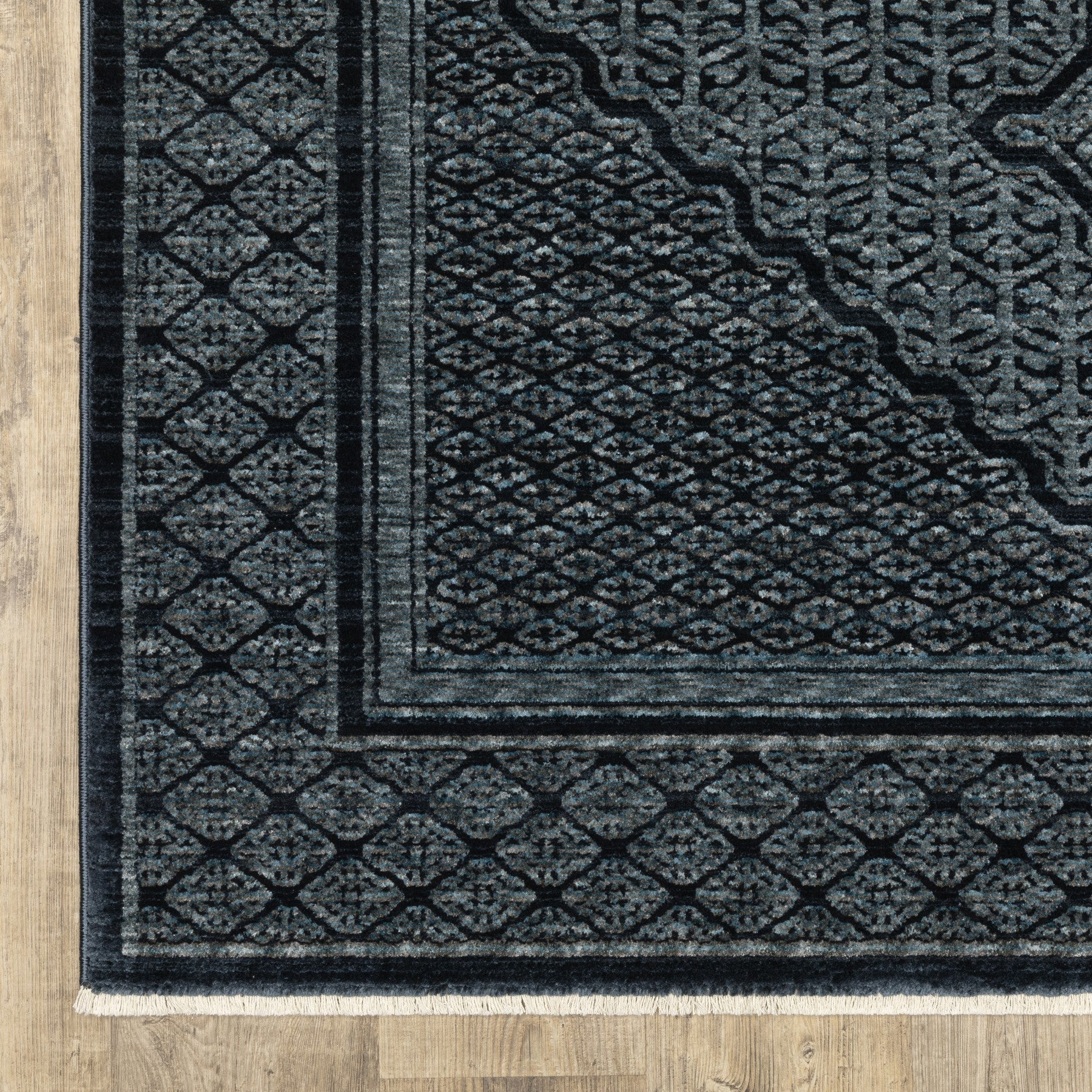 5' X 8' Blue And Teal Medallion Area Rug With Fringe - Home & Garden