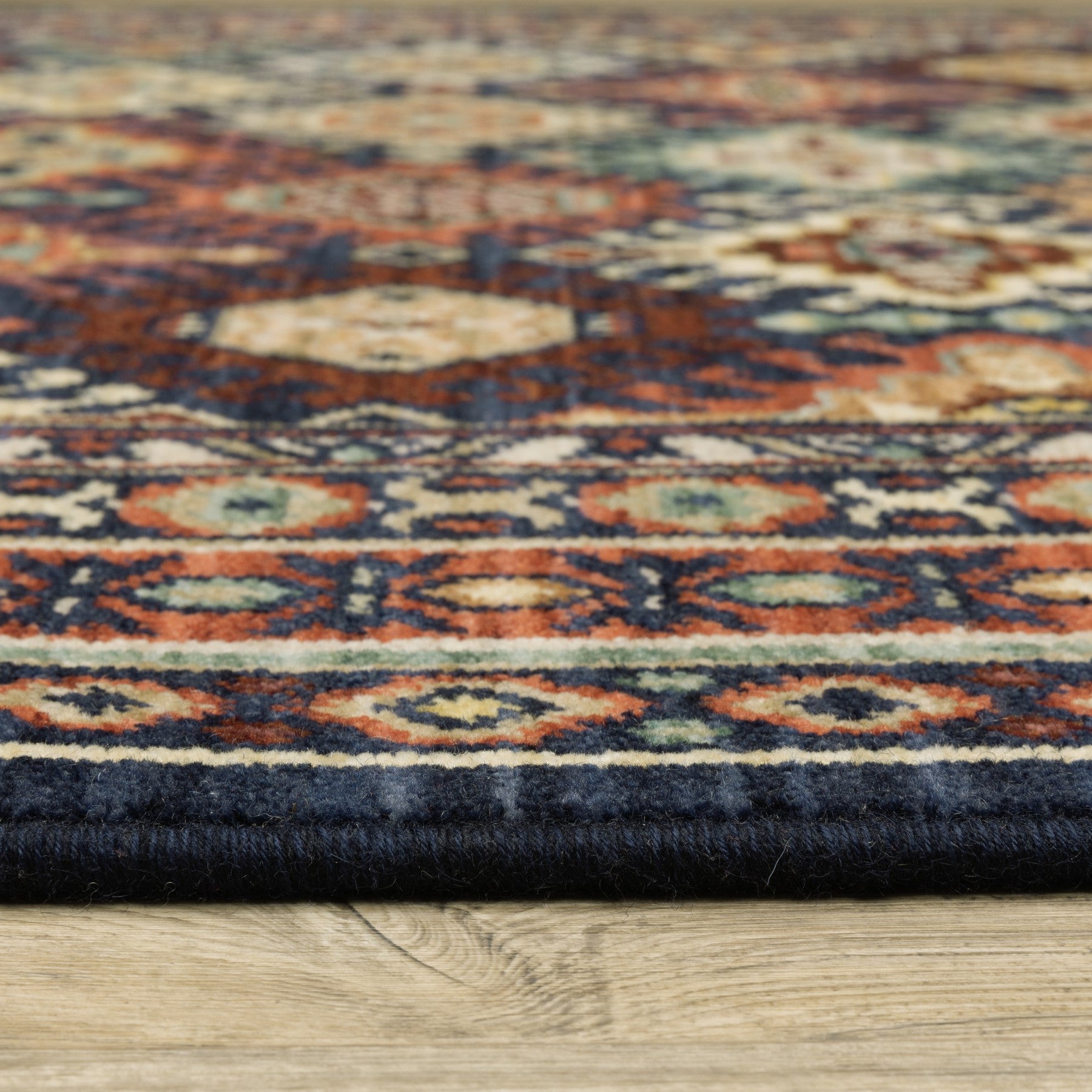 2' X 3' Navy Blue Oriental Area Rug With Fringe - Home & Garden