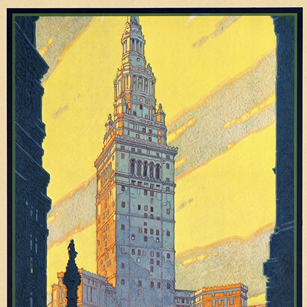 Cleveland Union Terminal Vintage Travel Unframed Print Wall Art - Home Decor