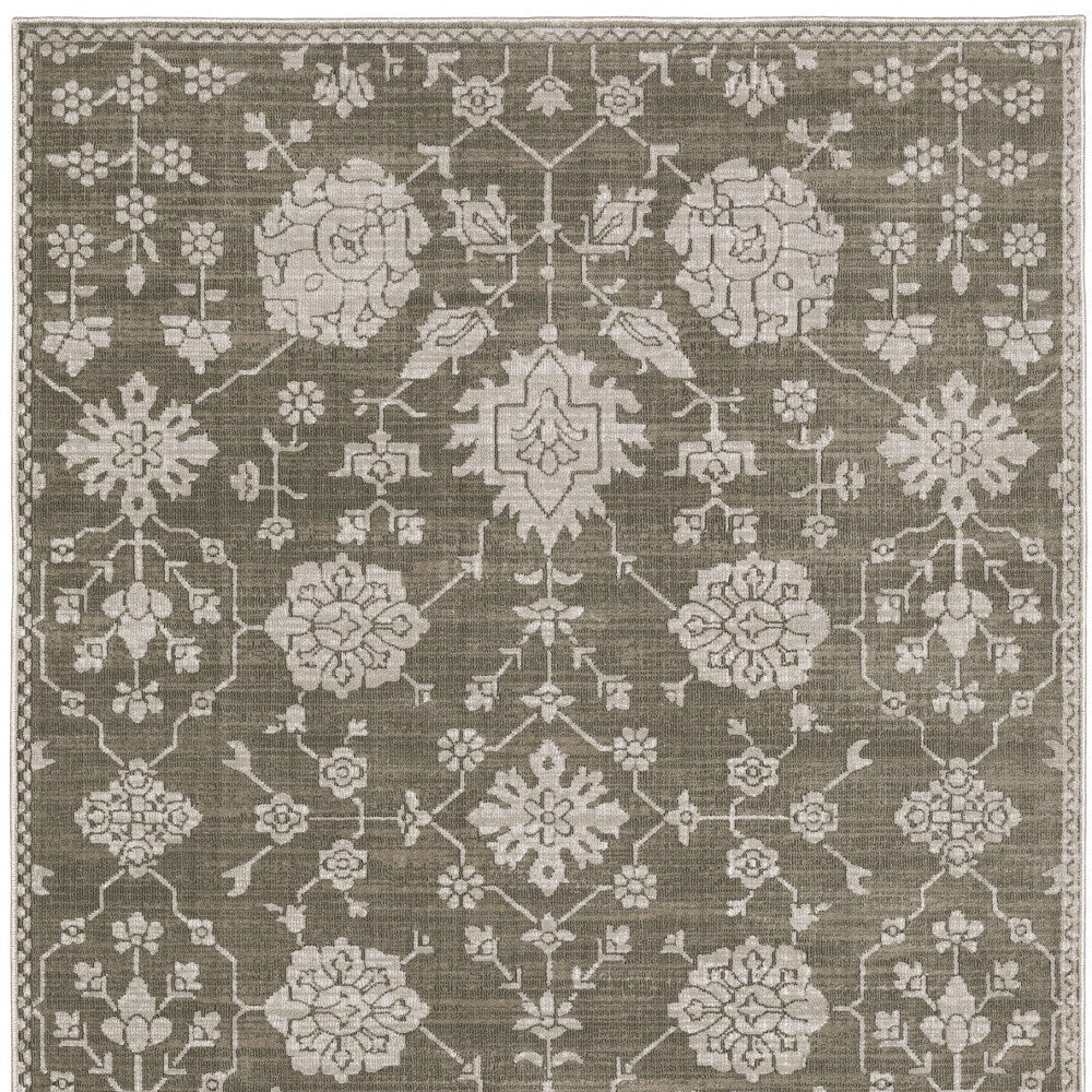5' X 8' Gray And Light Gray Oriental Area Rug - Home & Garden
