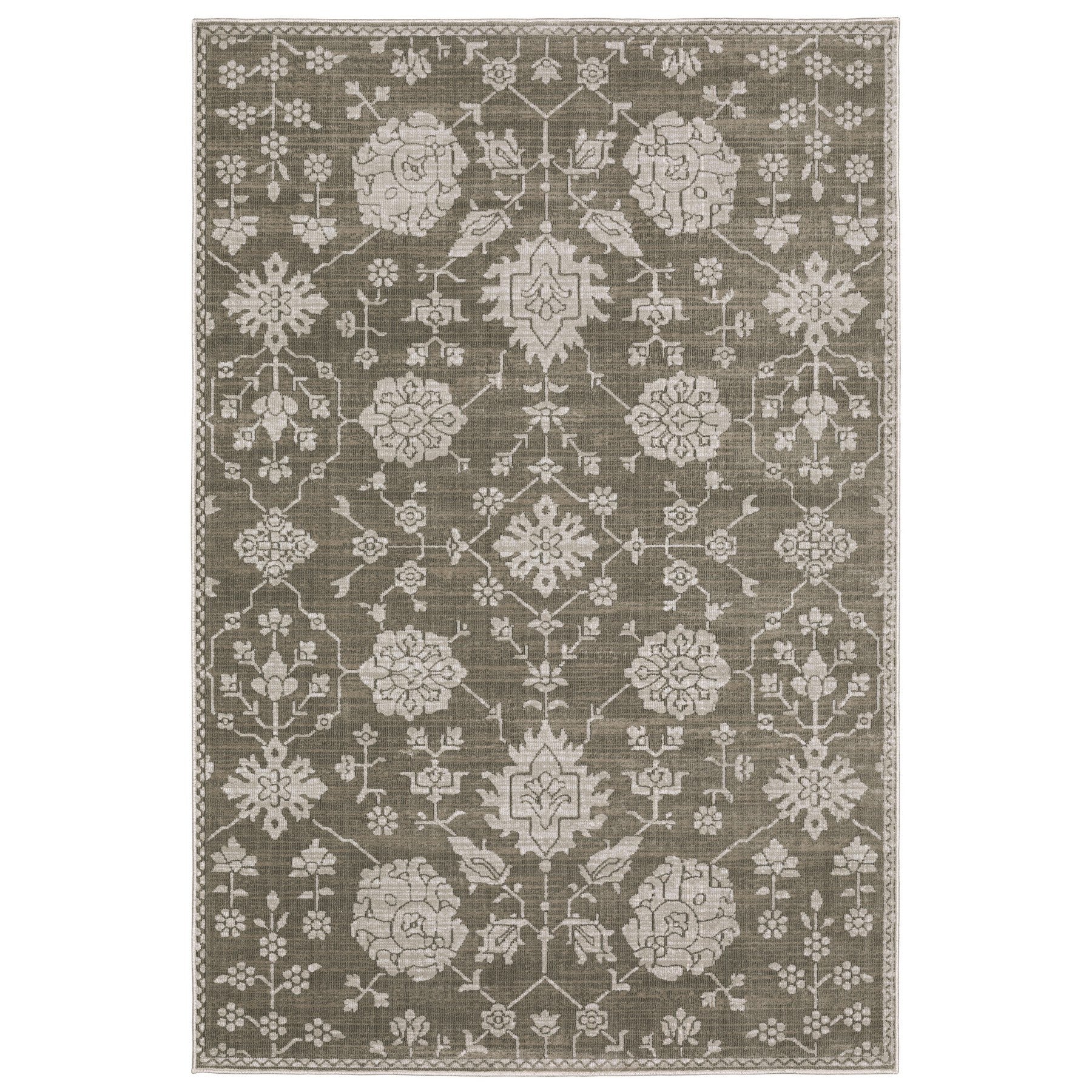 5' X 8' Gray And Light Gray Oriental Area Rug - Home & Garden