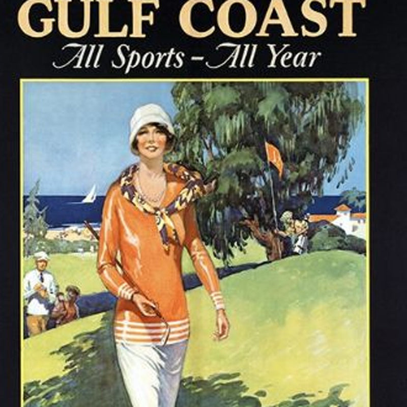 Gulf Coast Golf 1932 Vintage Travel Unframed Print Wall Art - Home Decor