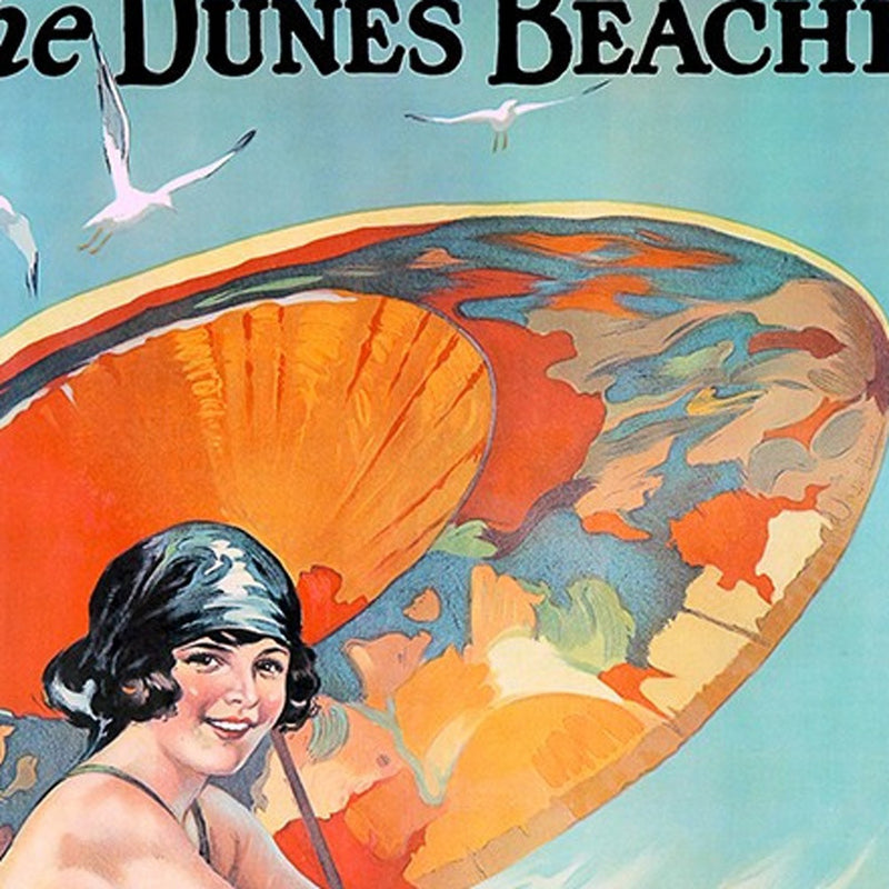 Dunes Beaches Vintage Travel Unframed Print Wall Art - Home Decor