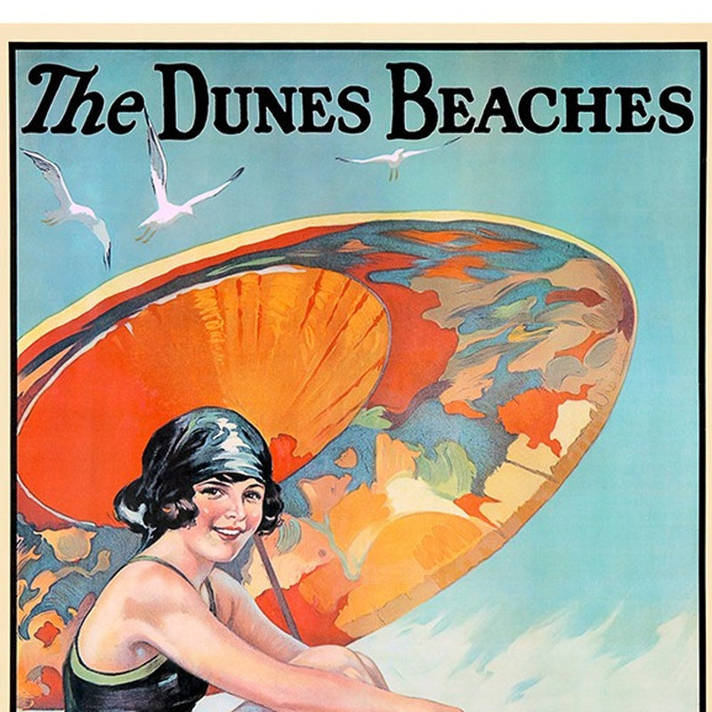Dunes Beaches Vintage Travel Unframed Print Wall Art - Home Decor