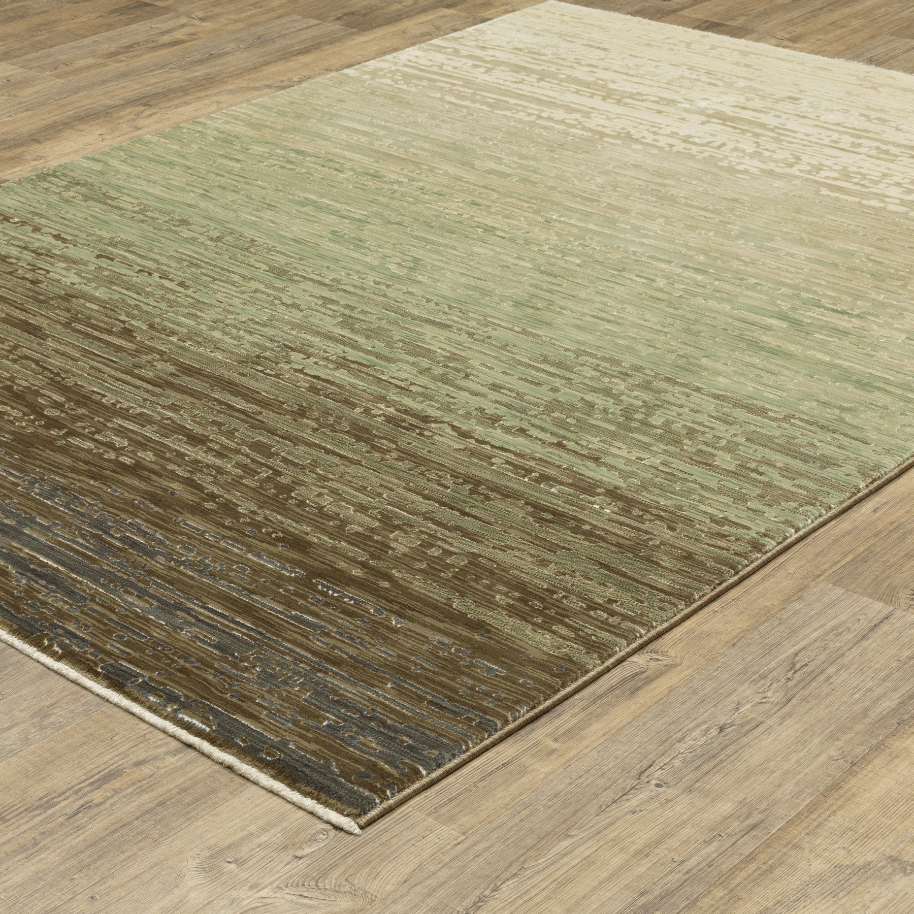 3' X 5' Brown And Green Abstract Area Rug - Home & Garden
