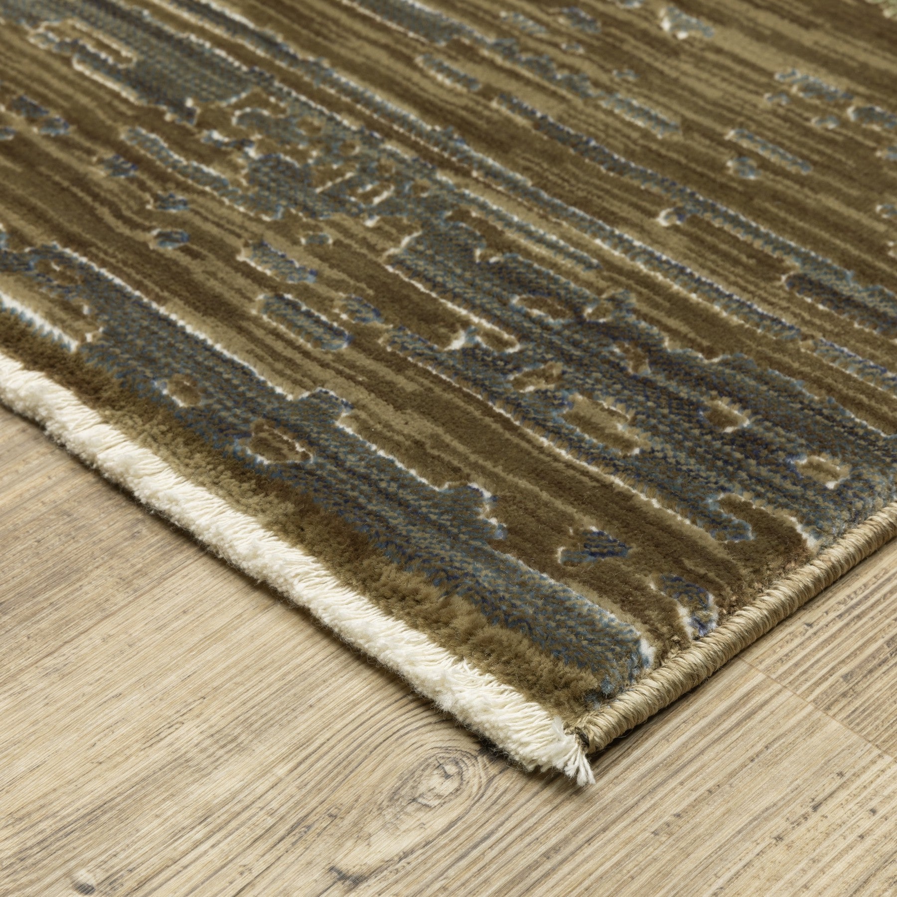 3' X 5' Brown And Green Abstract Area Rug - Home & Garden