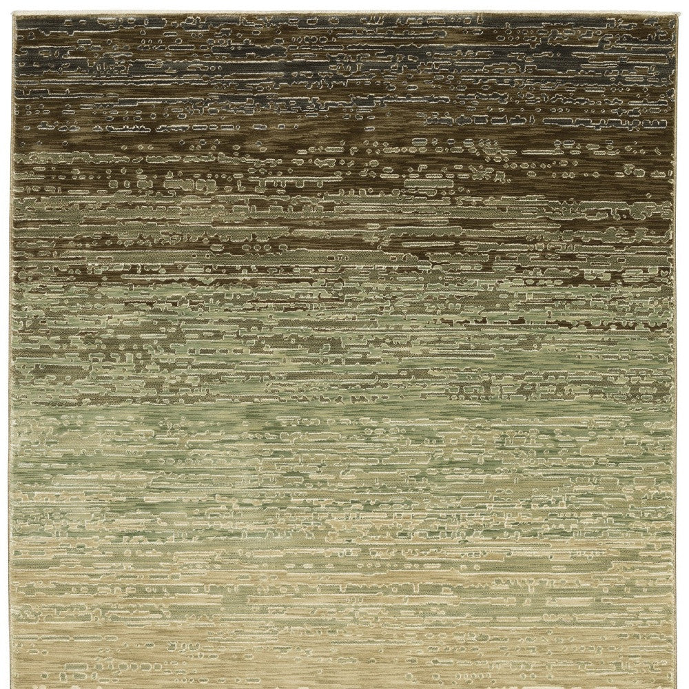 3' X 5' Brown And Green Abstract Area Rug - Home & Garden