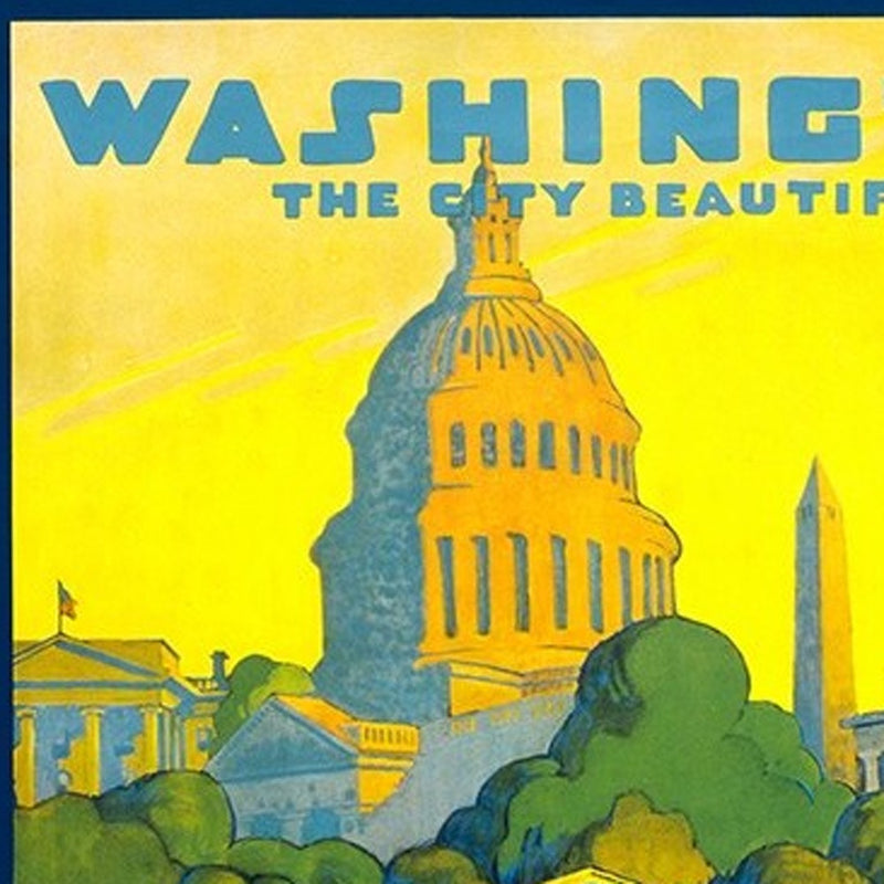 Washington Dc Vintage Travel Unframed Print Wall Art - Home Decor