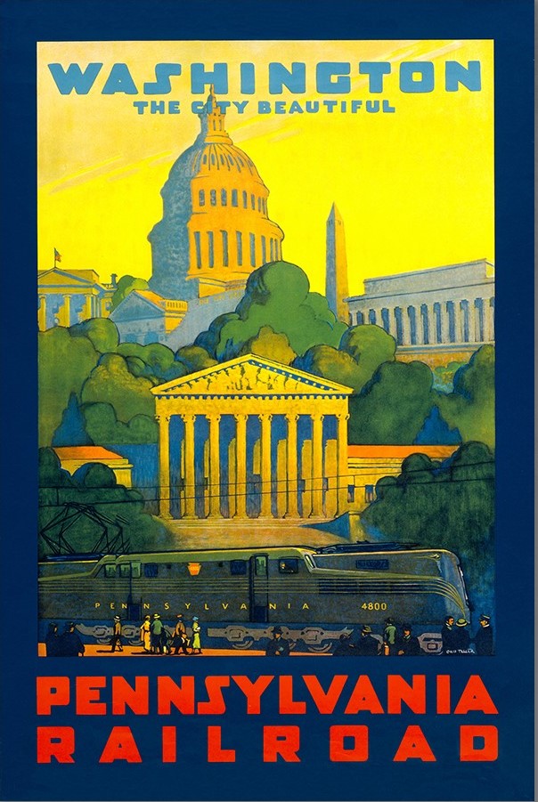 Washington Dc Vintage Travel Unframed Print Wall Art - Home Decor