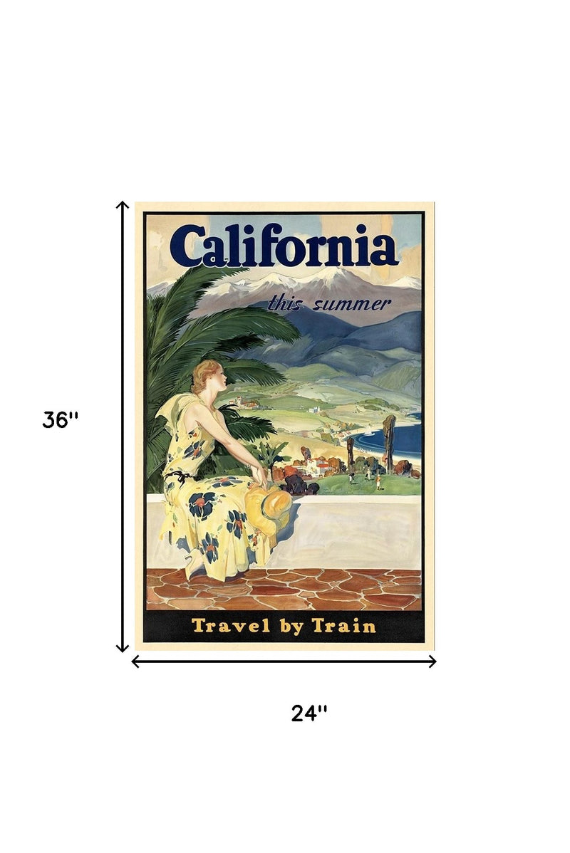 Vintage 1934 California Travel Unframed Print Wall Art - Home Decor