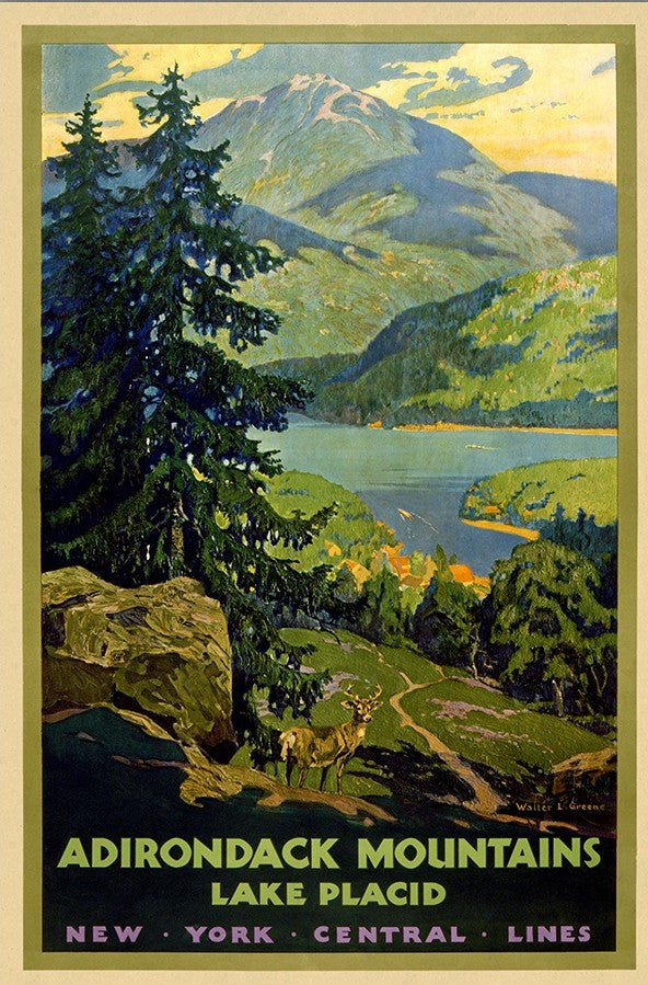 Vintage 1920S Adirondack Mountains Unframed Print Wall Art - Home Decor