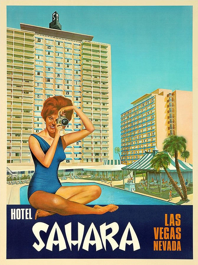 11" X 14" Hotel Sahara C1960S Las Vegas Vintage Travel Poster Wall Art - Home Decor