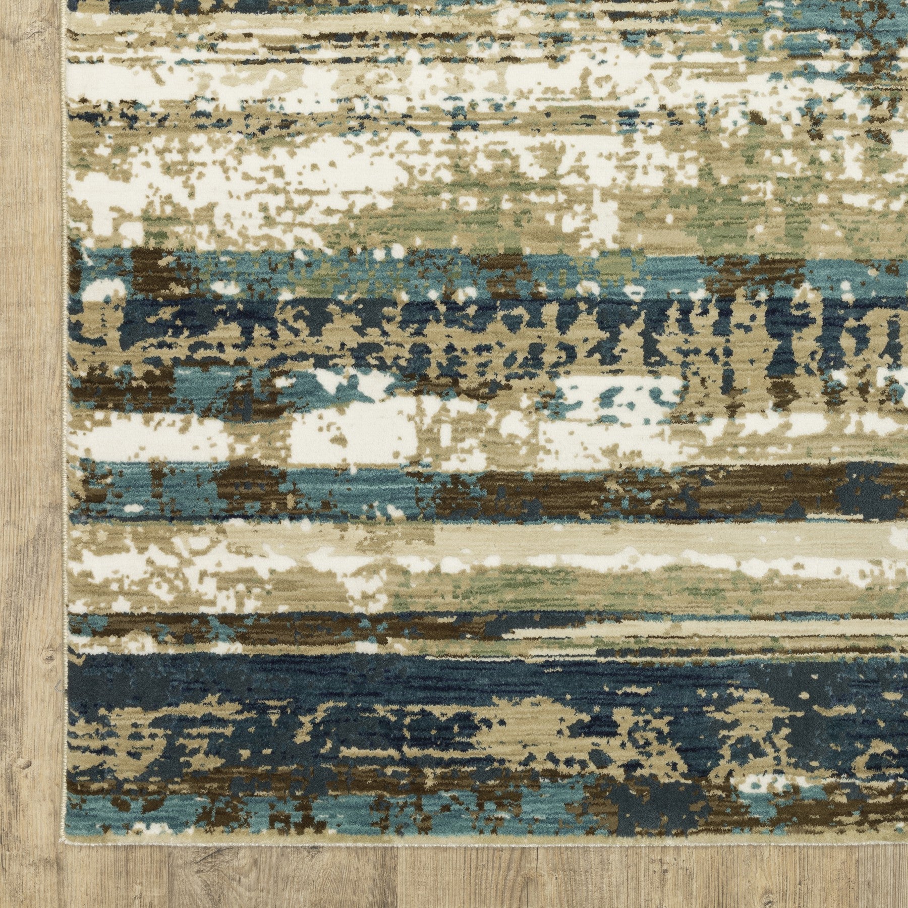 10' X 13' Beige And Blue Abstract Area Rug - Home & Garden