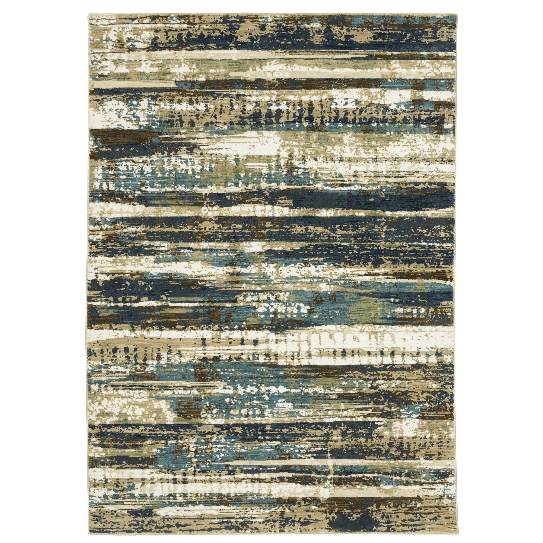 10' X 13' Beige And Blue Abstract Area Rug - Home & Garden
