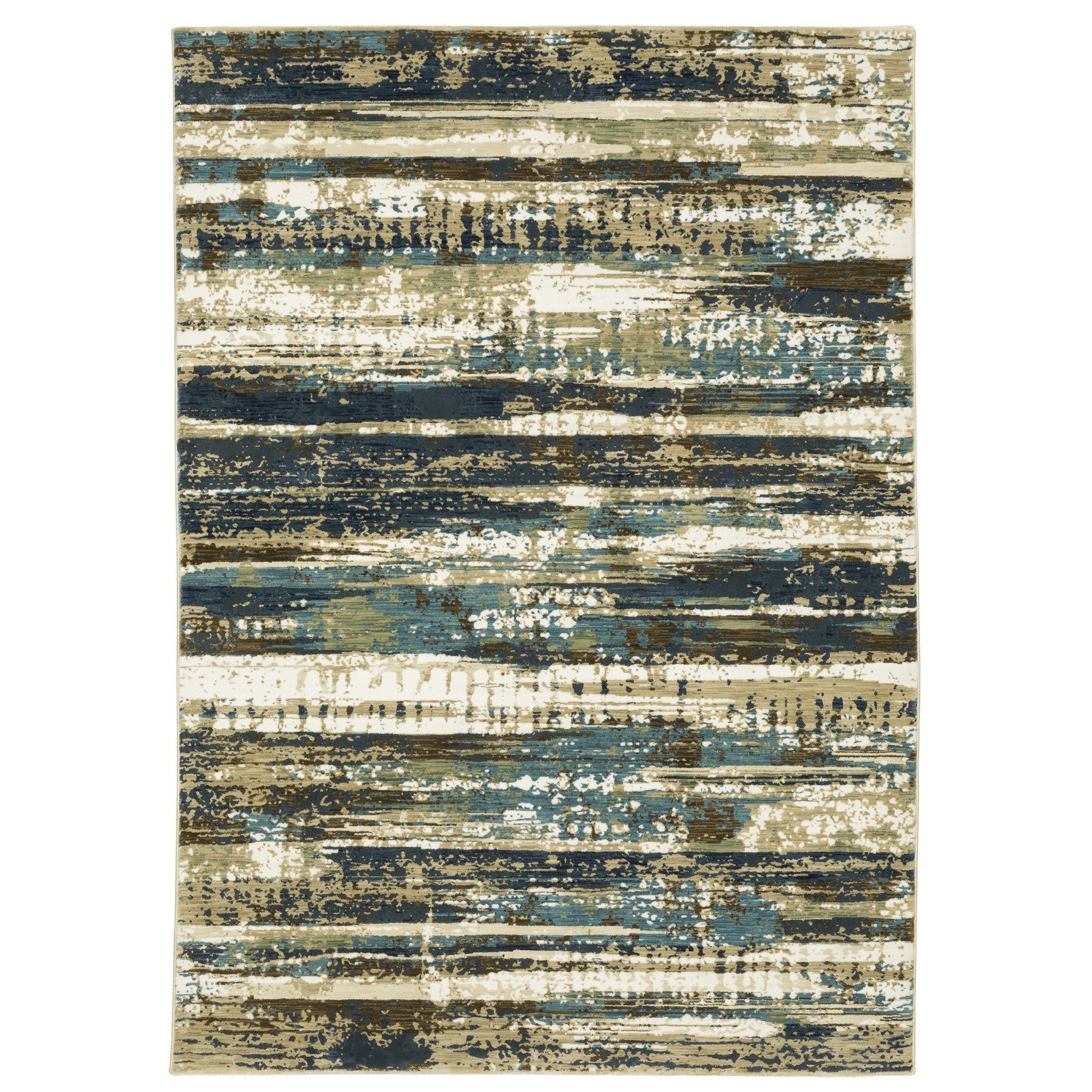 10' X 13' Beige And Blue Abstract Area Rug - Home & Garden
