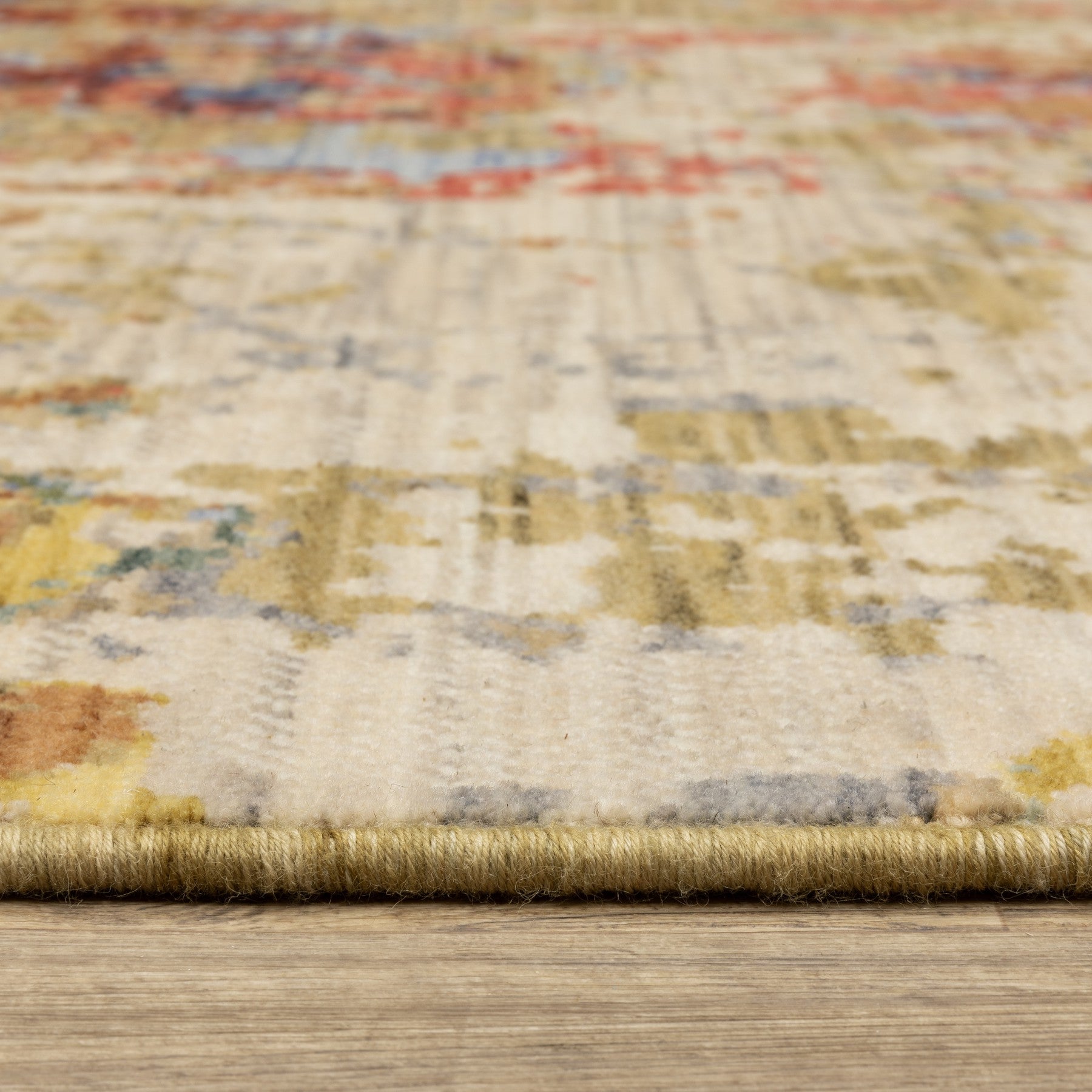 10' X 13' Beige Salmon And Tan Abstract Area Rug With Fringe - Home & Garden