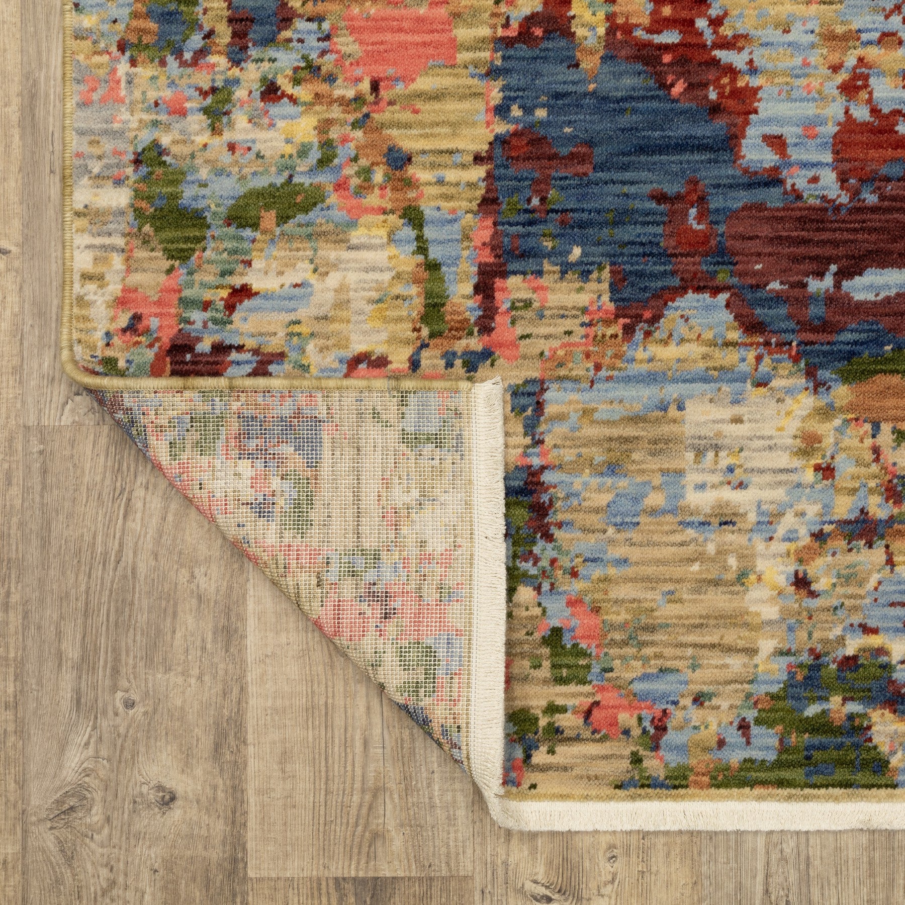 10' X 13' Beige Salmon And Tan Abstract Area Rug With Fringe - Home & Garden
