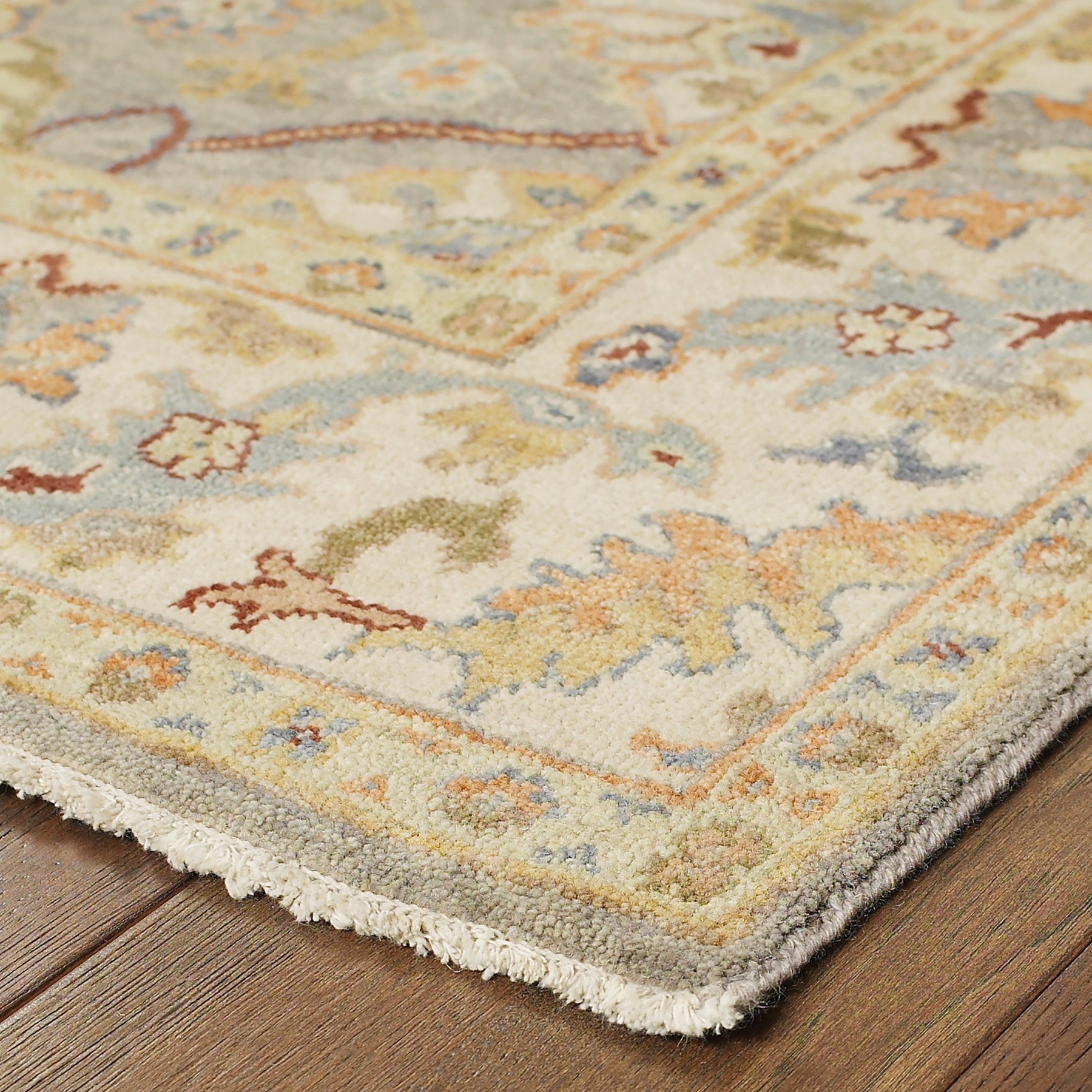 10' X 14' Gray And Beige Wool Oriental Hand Knotted Area Rug - Home & Garden
