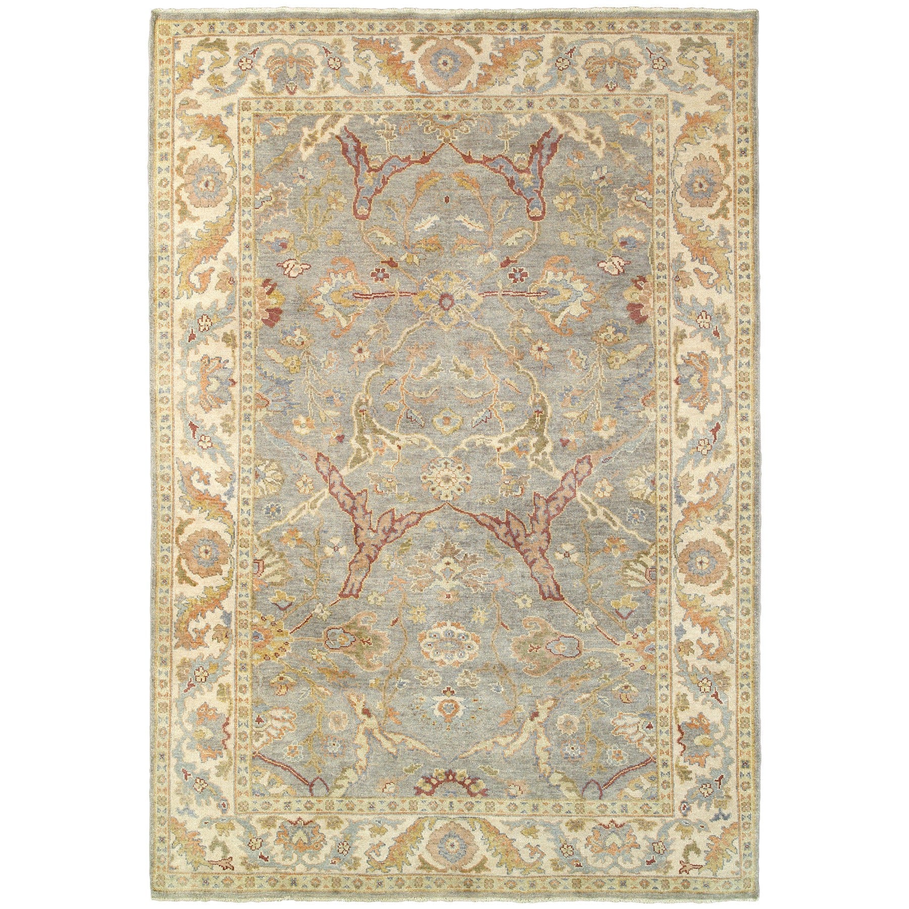 10' X 14' Gray And Beige Wool Oriental Hand Knotted Area Rug - Home & Garden