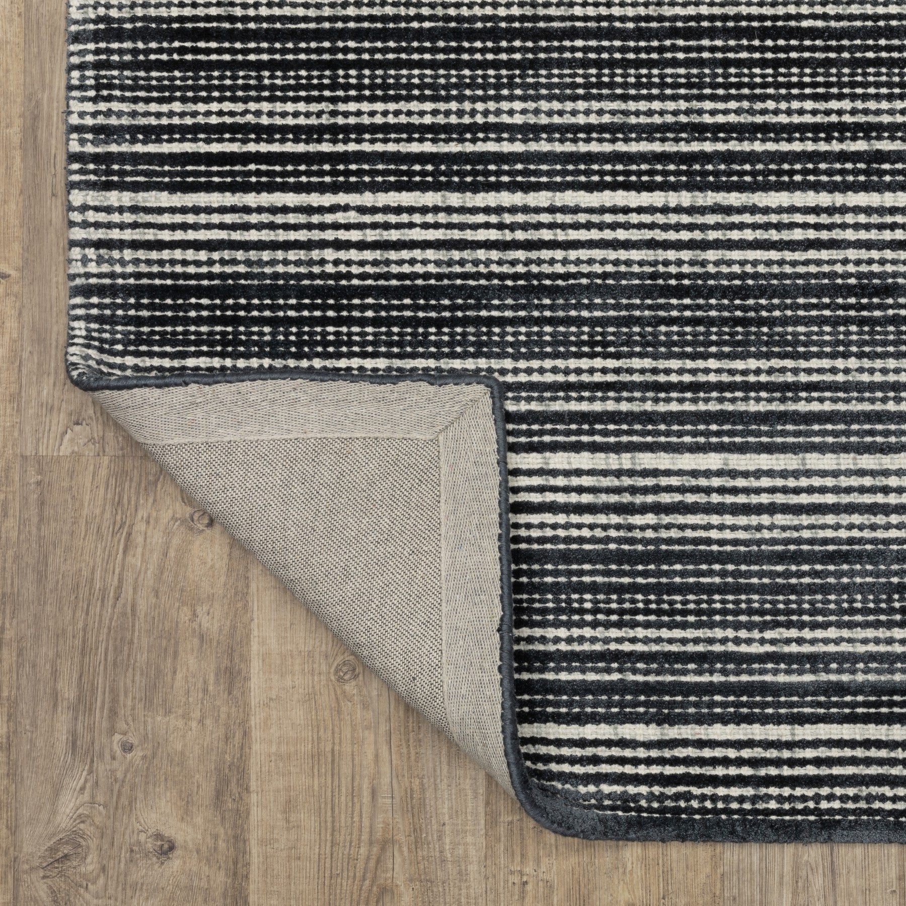 10' X 13' Black And Ivory Striped Hand Tufted Area Rug - Home & Garden