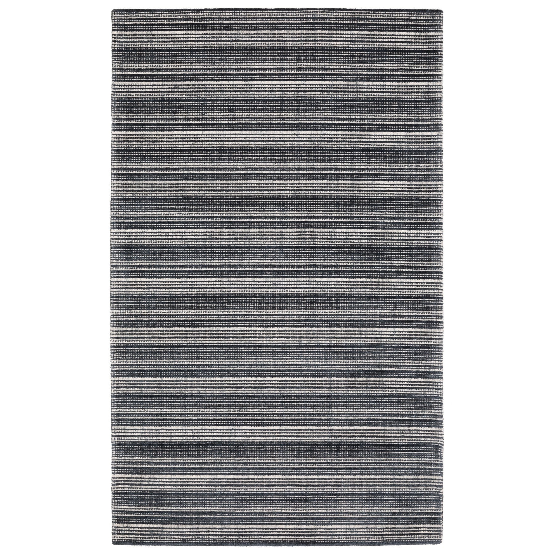 10' X 13' Black And Ivory Striped Hand Tufted Area Rug - Home & Garden