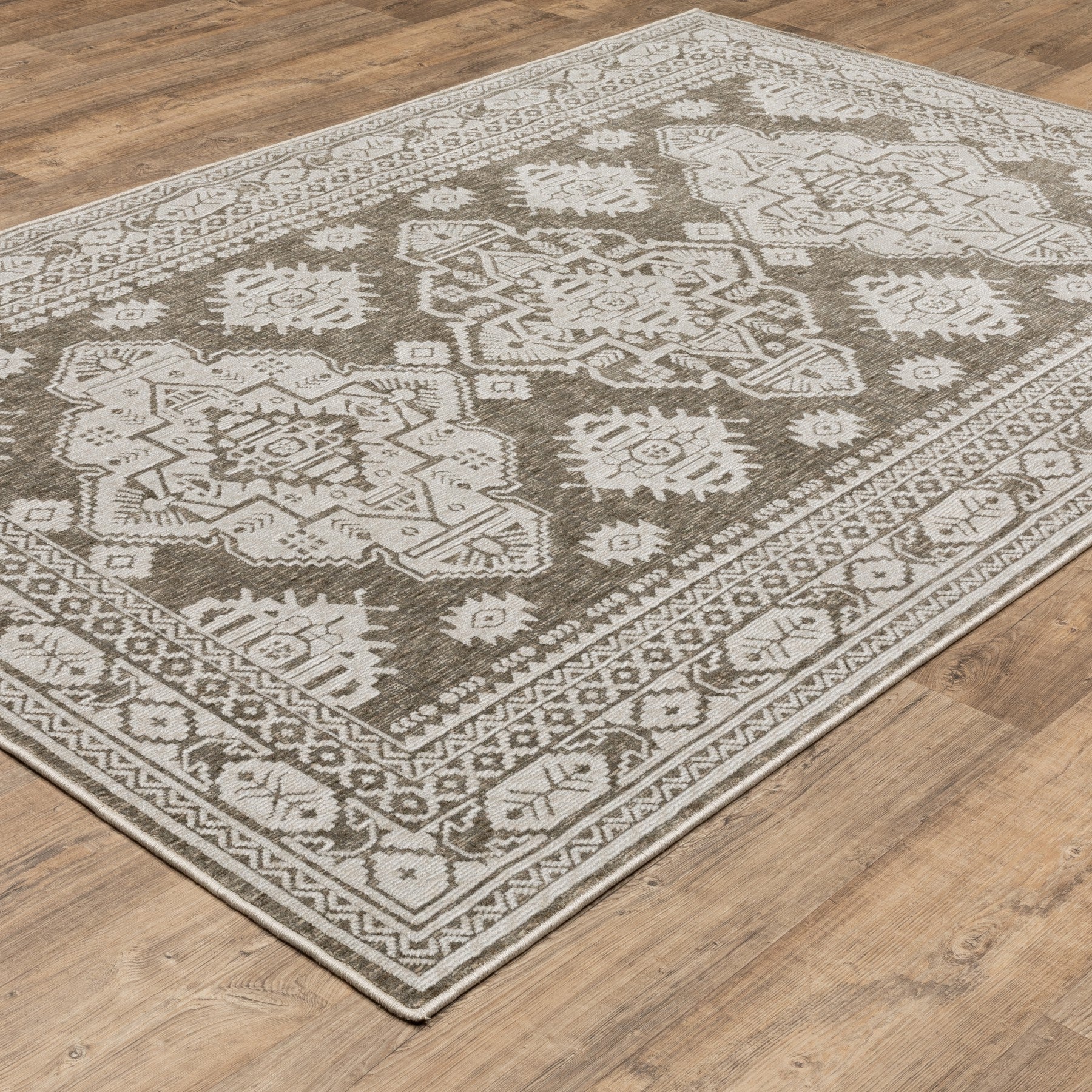 10' X 13' Gray And Gray Medallion Area Rug - Home & Garden