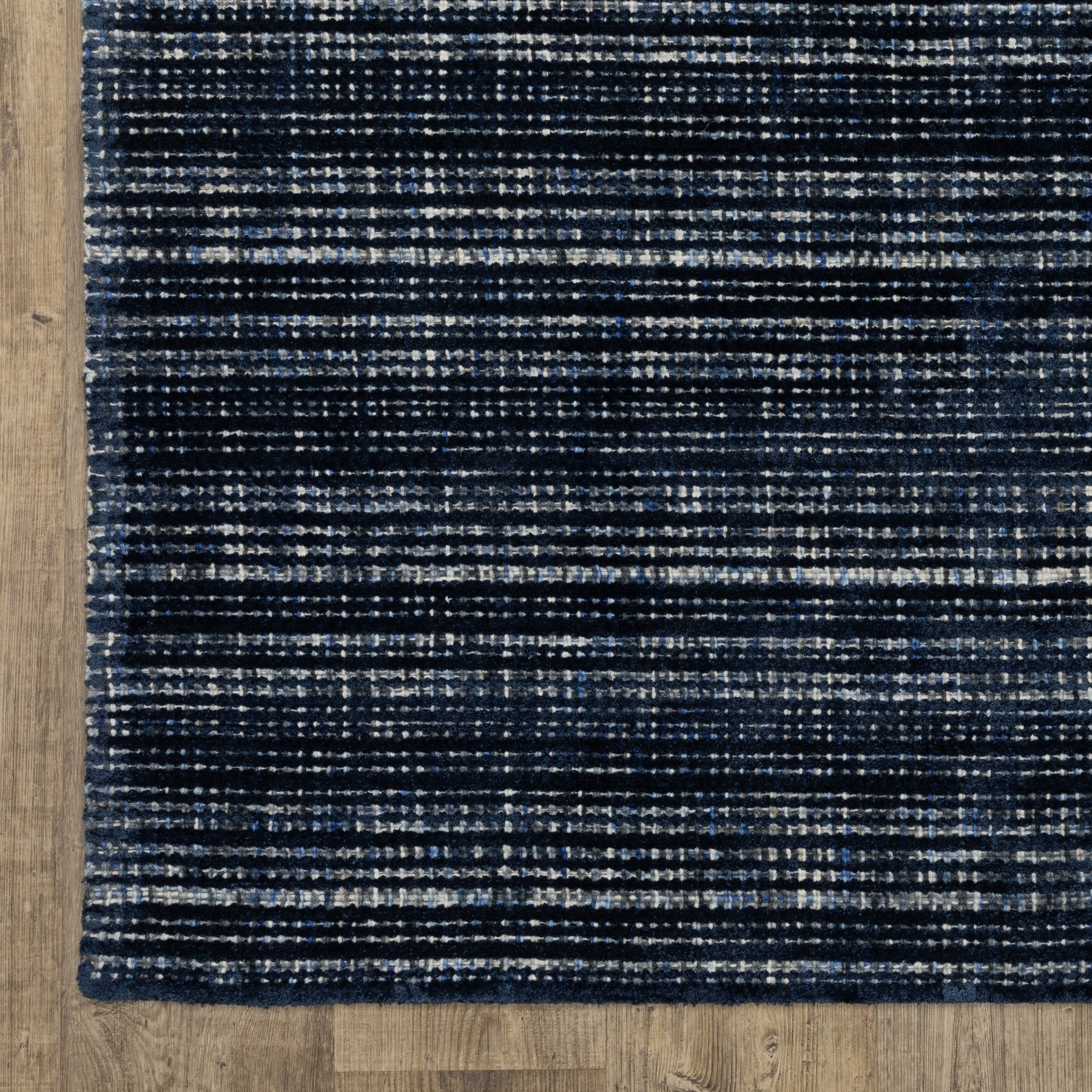 10' X 13' Navy Blue And Blue Striped Hand Tufted Area Rug - Home & Garden